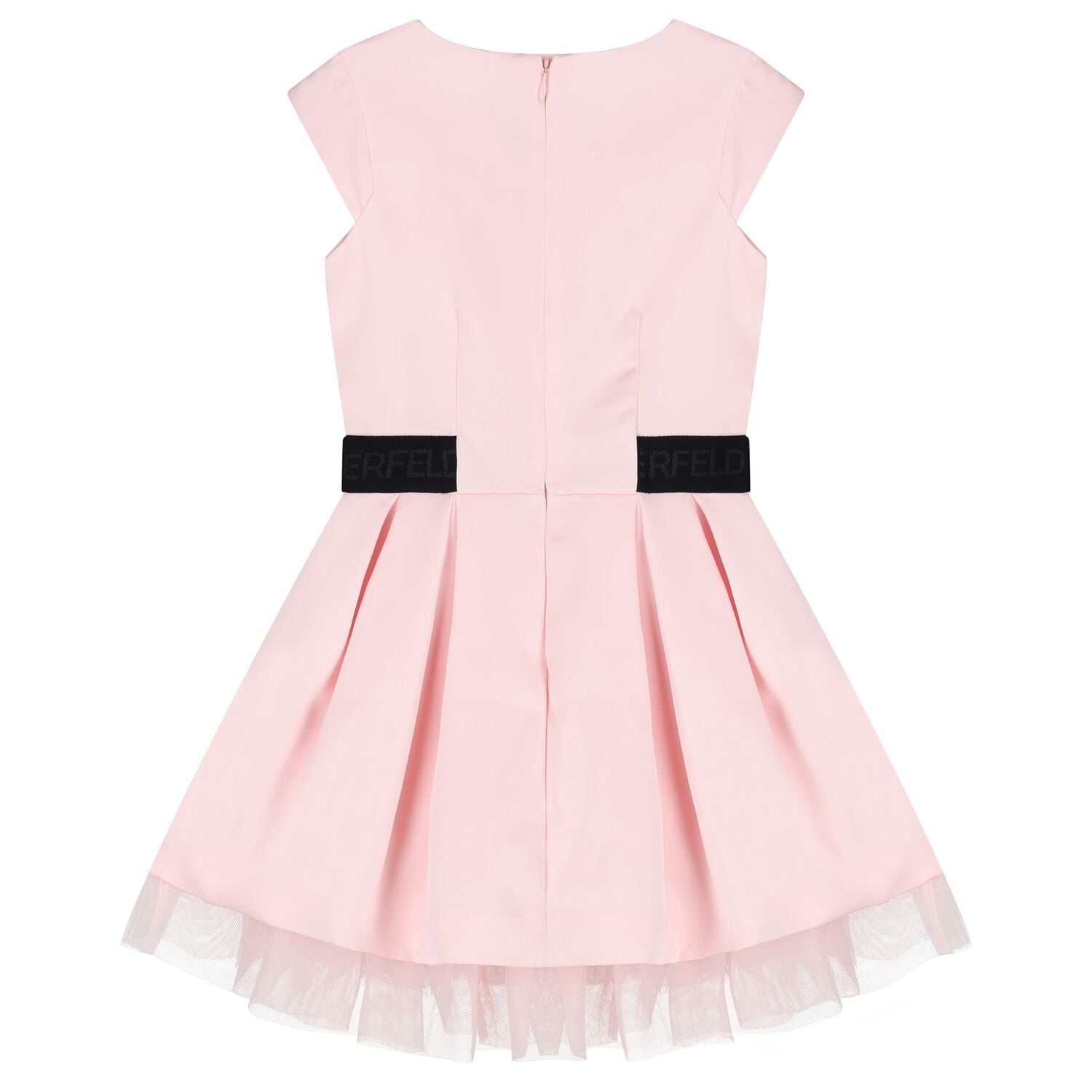 Girls Pink Satin Logo Dress, 1, hi-res