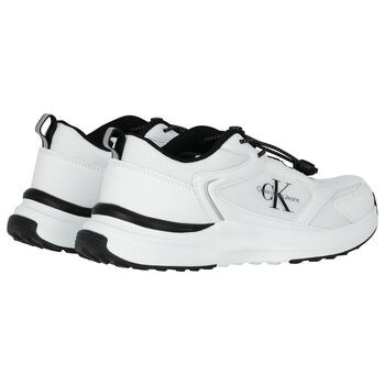 White & Black Logo Trainers