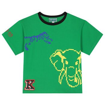 Boys Green Jungle Animals T-Shirt