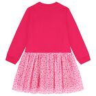 Girls Pink Polka Dot Tulle Dress, 1, hi-res