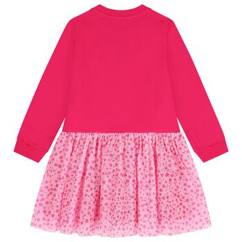 Girls Pink Polka Dot Tulle Dress