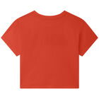 Girls Orange Logo T-Shirt, 4, hi-res