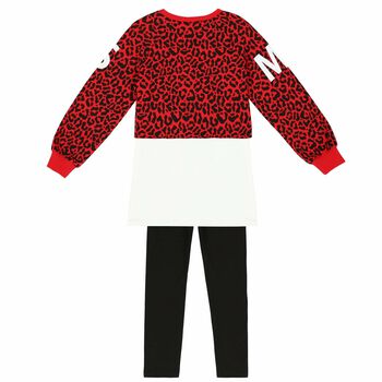Girls Black & Red 3 Piece Legging Set