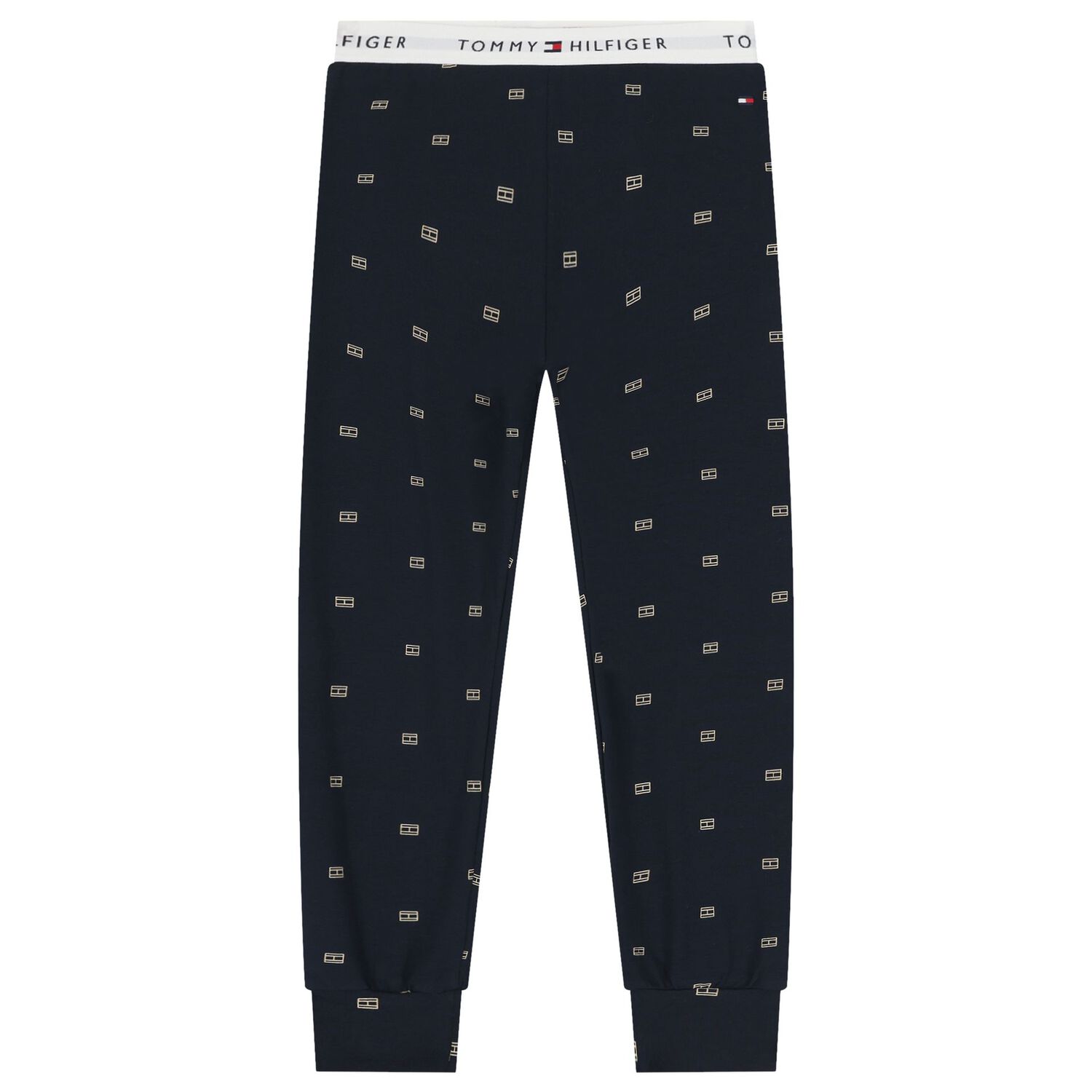 Boys White & Navy Blue Logo Pyjamas, 1, hi-res