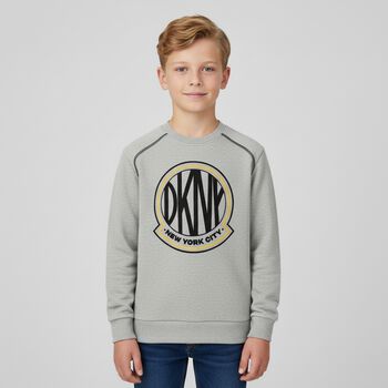 سويتشيرت قابل للعكس بالشعار باللون الاسود و الرمادي