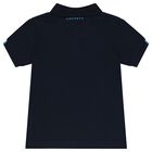 Boys Navy Blue Logo Polo Shirts, 3, hi-res