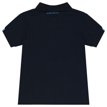 Boys Navy Blue Logo Polo Shirts