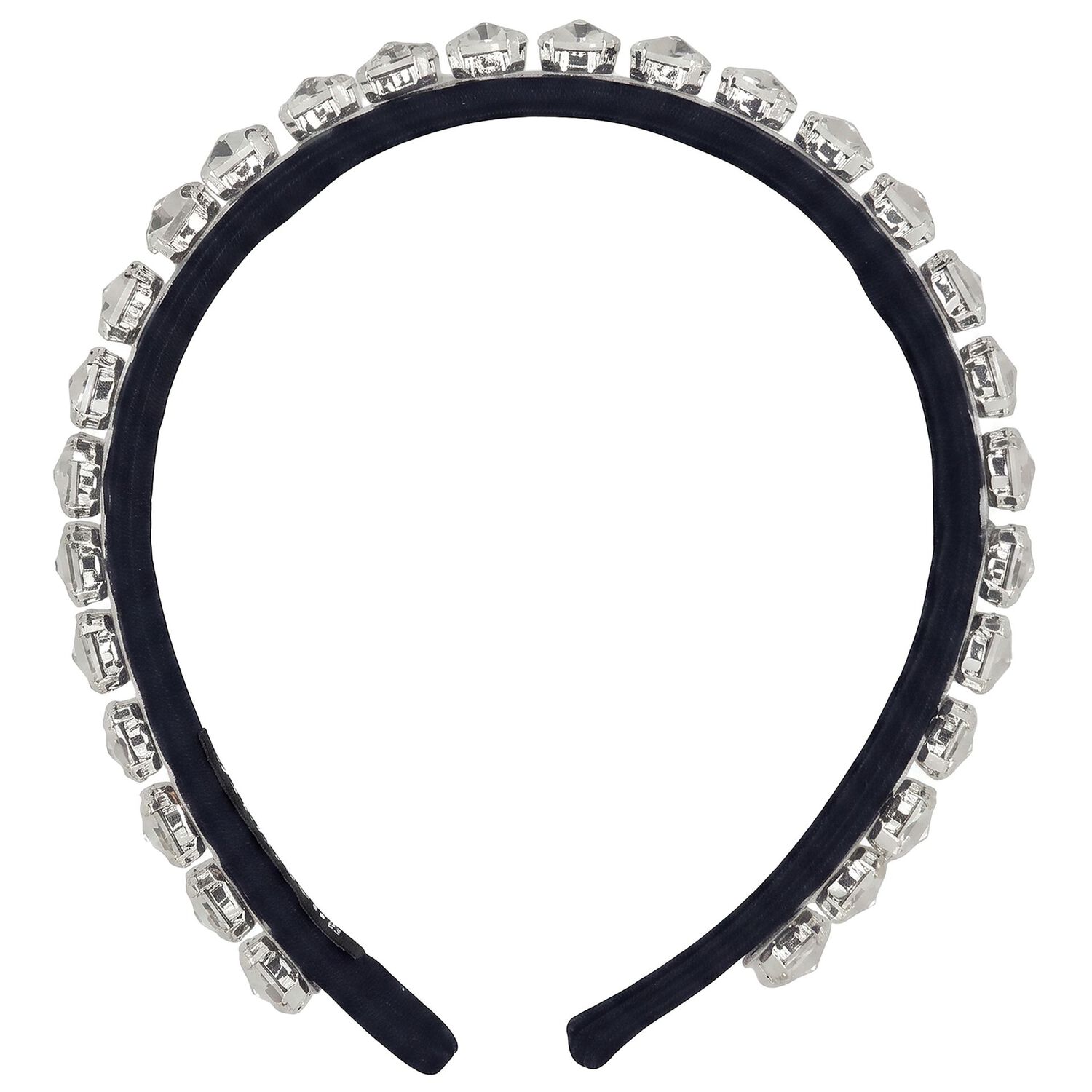 Girls Navy Blue Crystal Embellished Headband, 1, hi-res