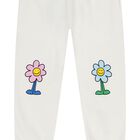 Girls Ivory Flower Joggers, 1, hi-res
