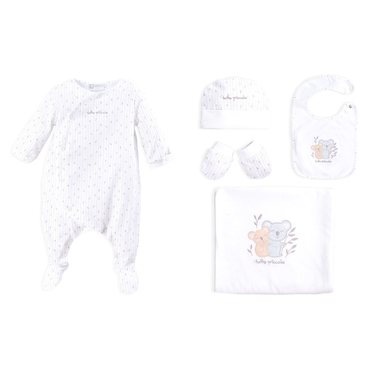 White 5 Piece Baby Gift Set, 1, hi-res