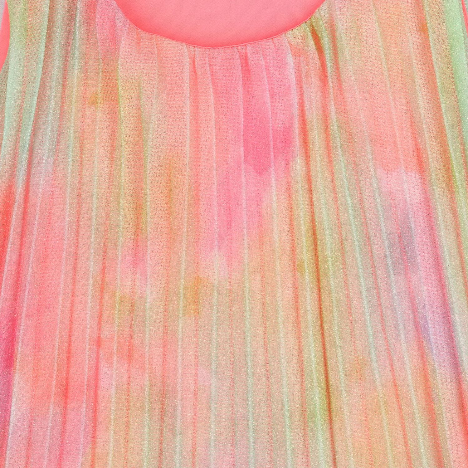 Girls Pink Pleated Dress, 1, hi-res