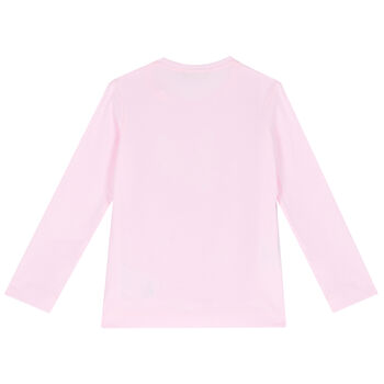 Girls Pink Crown Print T-Shirt