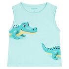 Younger Boys Green & White Shorts Set, 1, hi-res