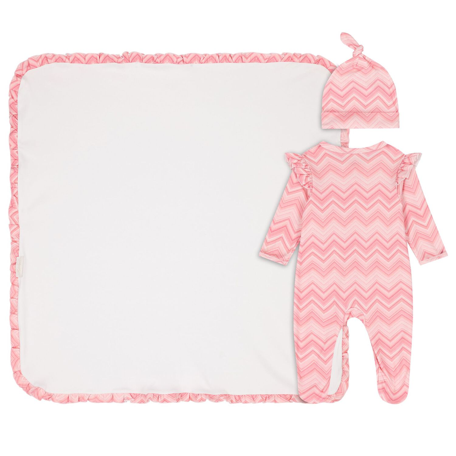 Baby Girls Pink Zig Zag Babygrow Gift Set, 1, hi-res