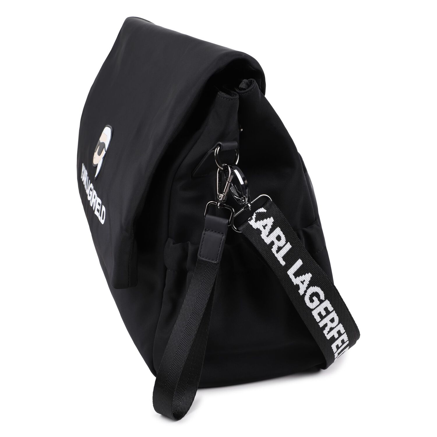 Black Ikonik Karl Logo Changing Bag, 1, hi-res