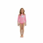 Girls Neon Pink Starfish Long Sleeve Rash Vest, 1, hi-res
