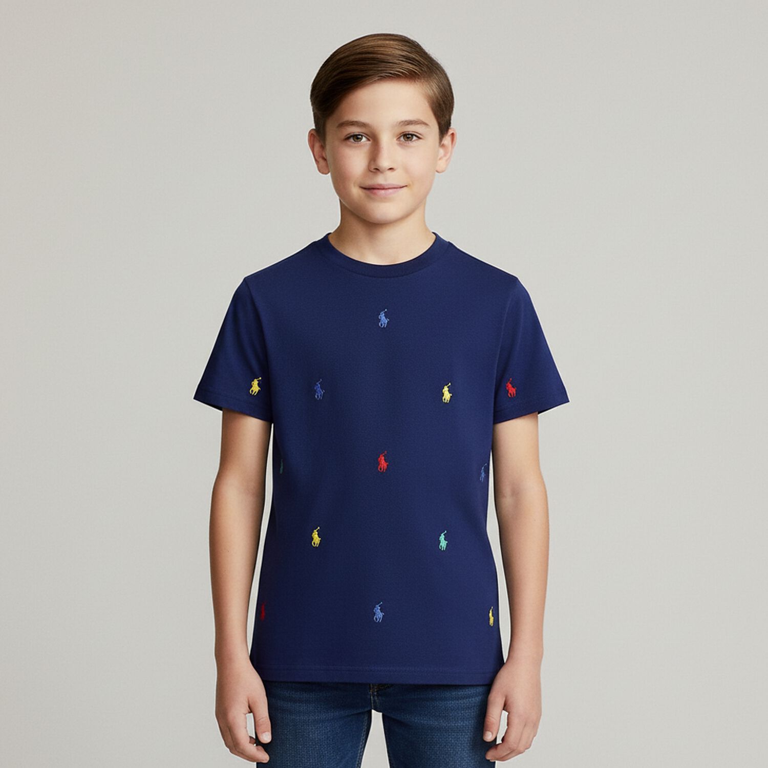 Boys Navy Blue Logo T-Shirt, 2, hi-res image number null