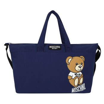 Navy Blue Teddy Bear Logo Baby Changing Bag