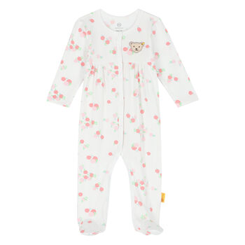 Baby Girls White Cherry Babygrow