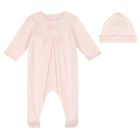 Baby Girls Pink Cotton Babygrow Set, 1, hi-res