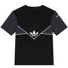 طقم شورت بالشعار باللون الاسود, 1, hi-res