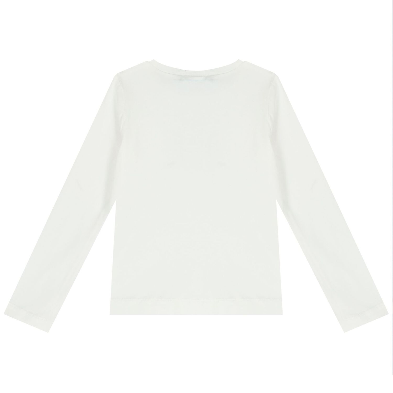 Girls Ivory & Navy Blue Bow Long Sleeve Top, 1, hi-res image number null