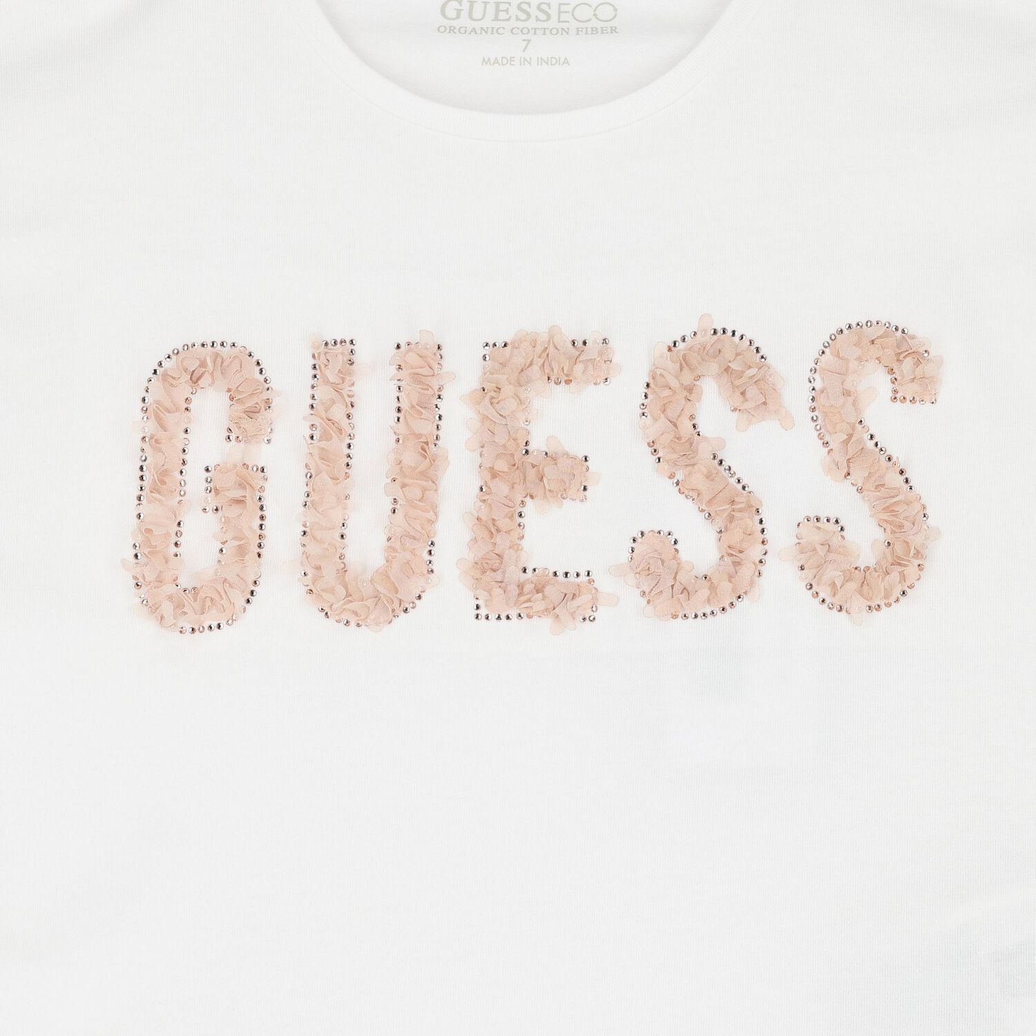 Girls White Cotton Logo T-Shirt, 1, hi-res image number null