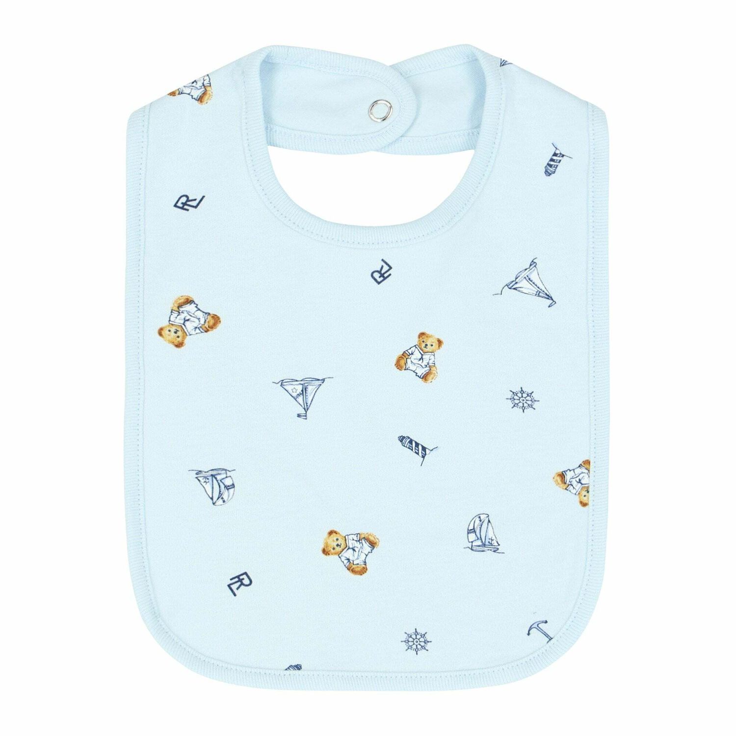 Baby Boys Blue Printed Bib, 1, hi-res