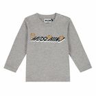 توب باكمام بشعار تيدى باللون الرمادى, 3, hi-res