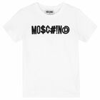 Boys White Logo Top, 2, hi-res