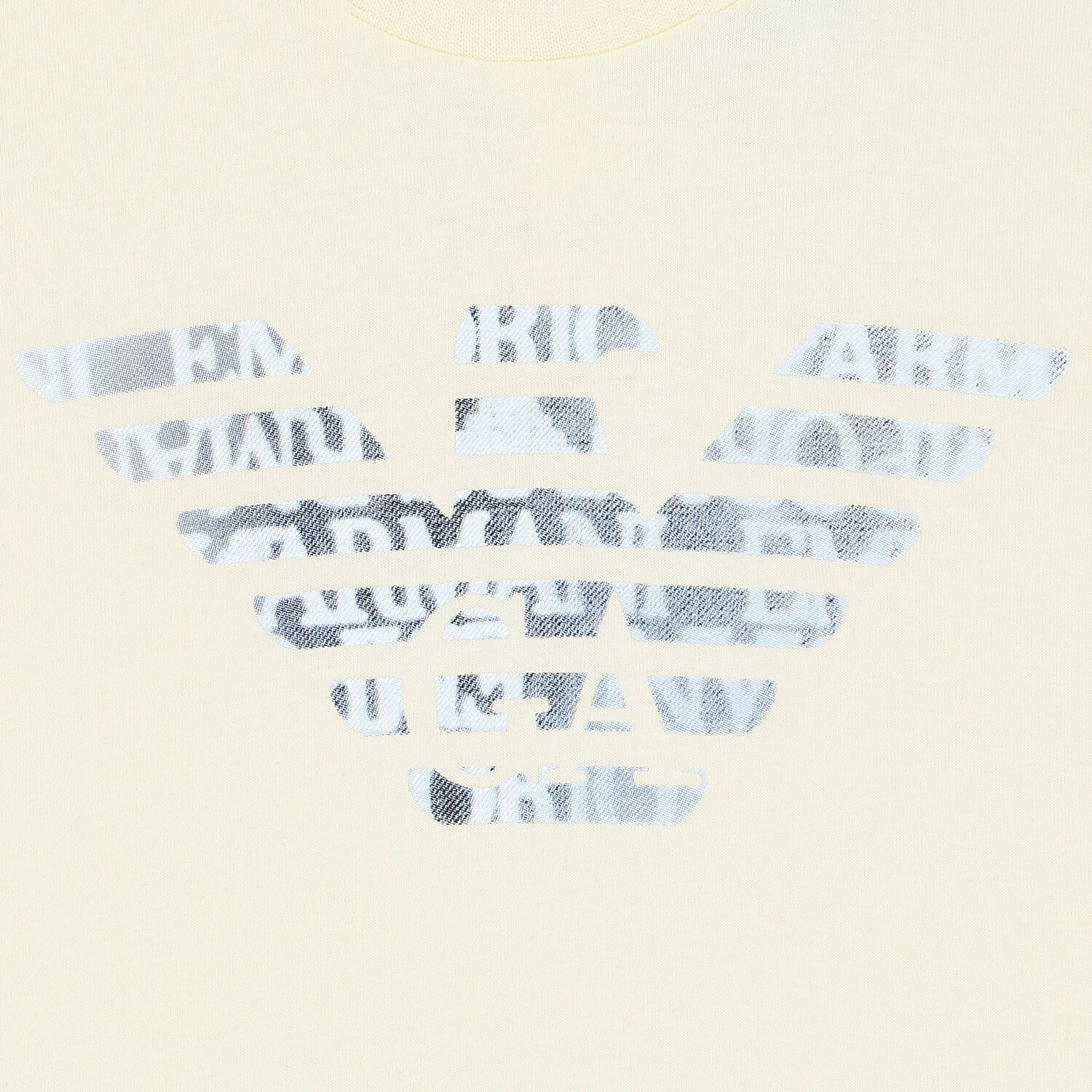 تيشيرت أولاد بالشعار باللون العاجي, 1, hi-res