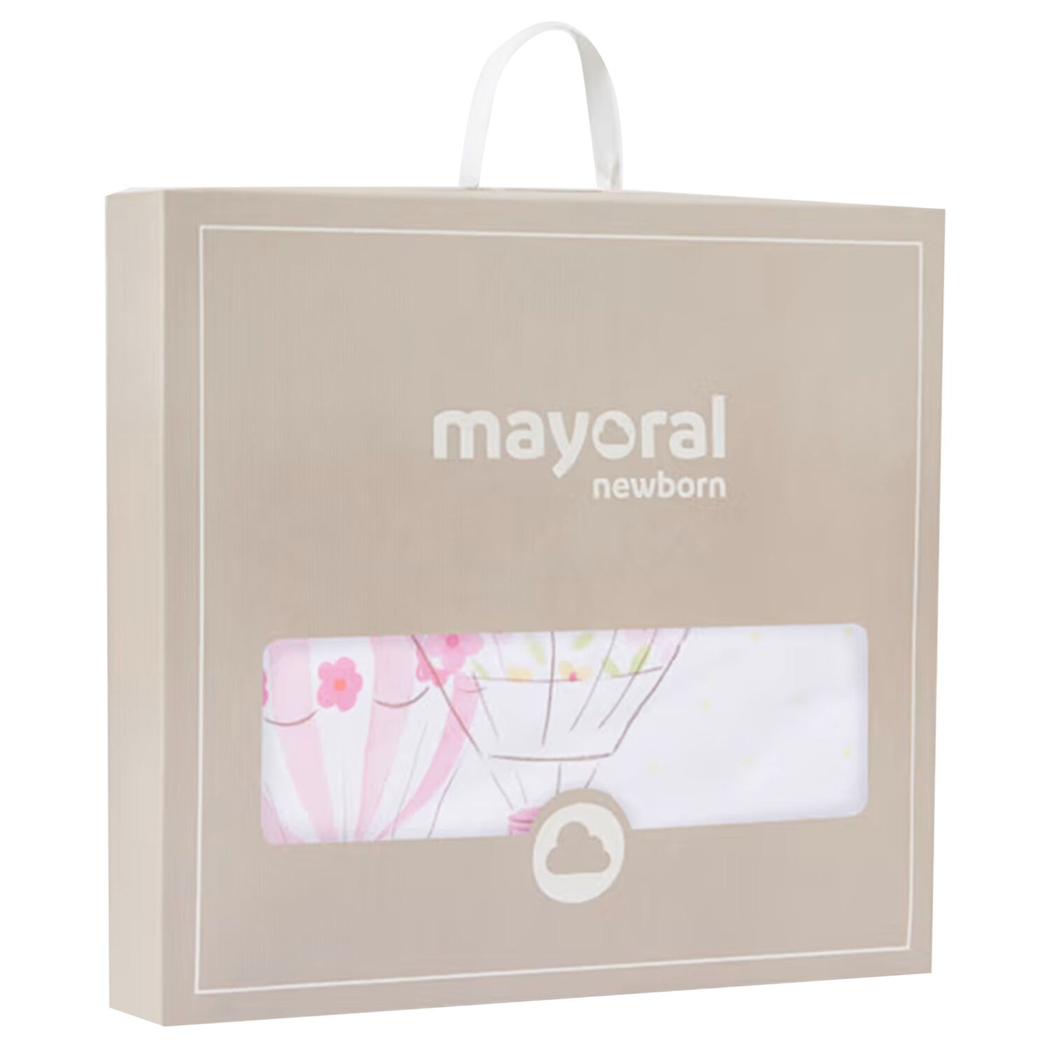 بطانية أطفال باللون الابيض و الاصفر بنقشة منطاد الهواء الساخن, 1, hi-res