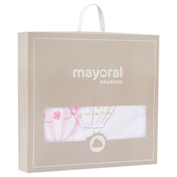 Baby Girls White & Yellow Hot Air Balloon Blanket