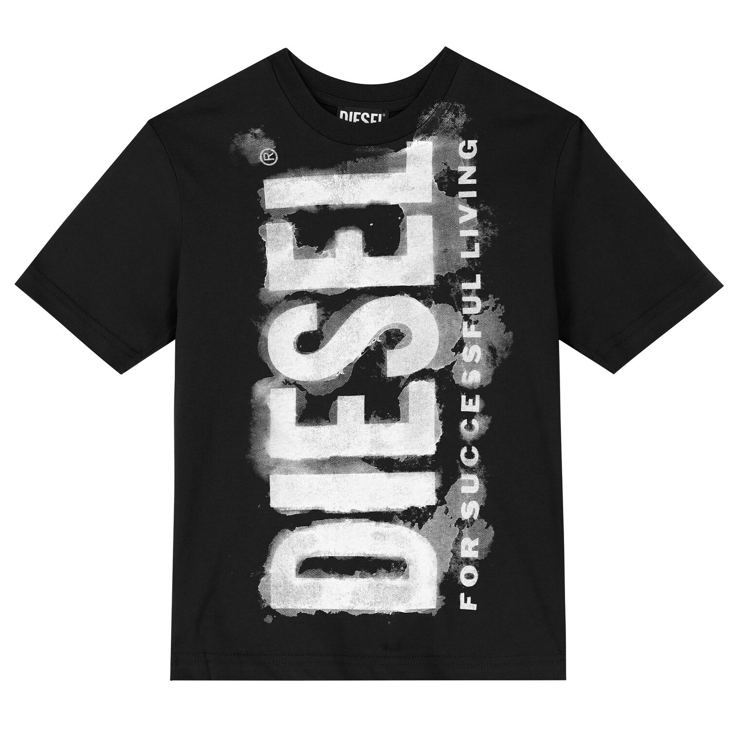 تيشيرت أولاد بالشعار باللون الأسود, 2, hi-res