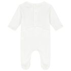 افرول أطفال مزين بزهور بوكي باللون الأبيض والكحلي ( من قطعتين), 1, hi-res