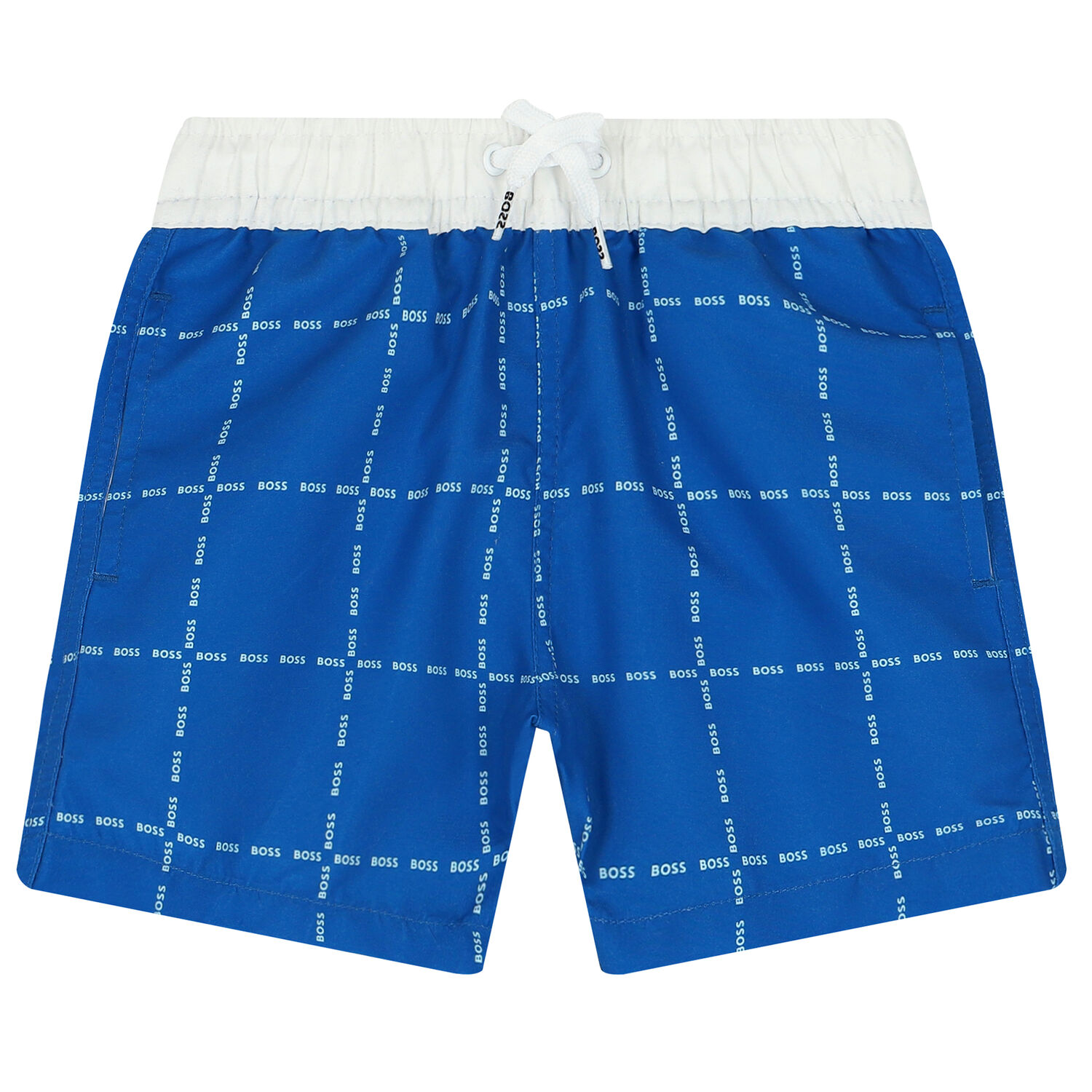 Younger Boys Blue Logo Swim Shorts, 2, hi-res