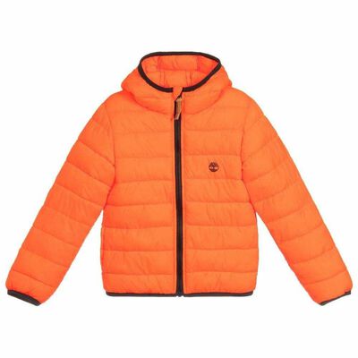 Boys Orange Puffer Jacket