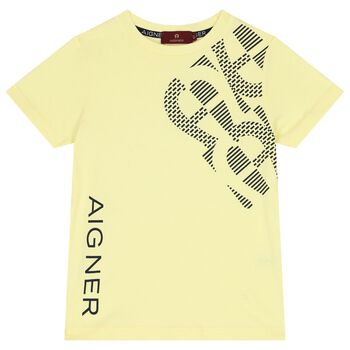 Aigner Boys Yellow Logo T-Shirt, 3 Boys Yellow Logo T-Shirt