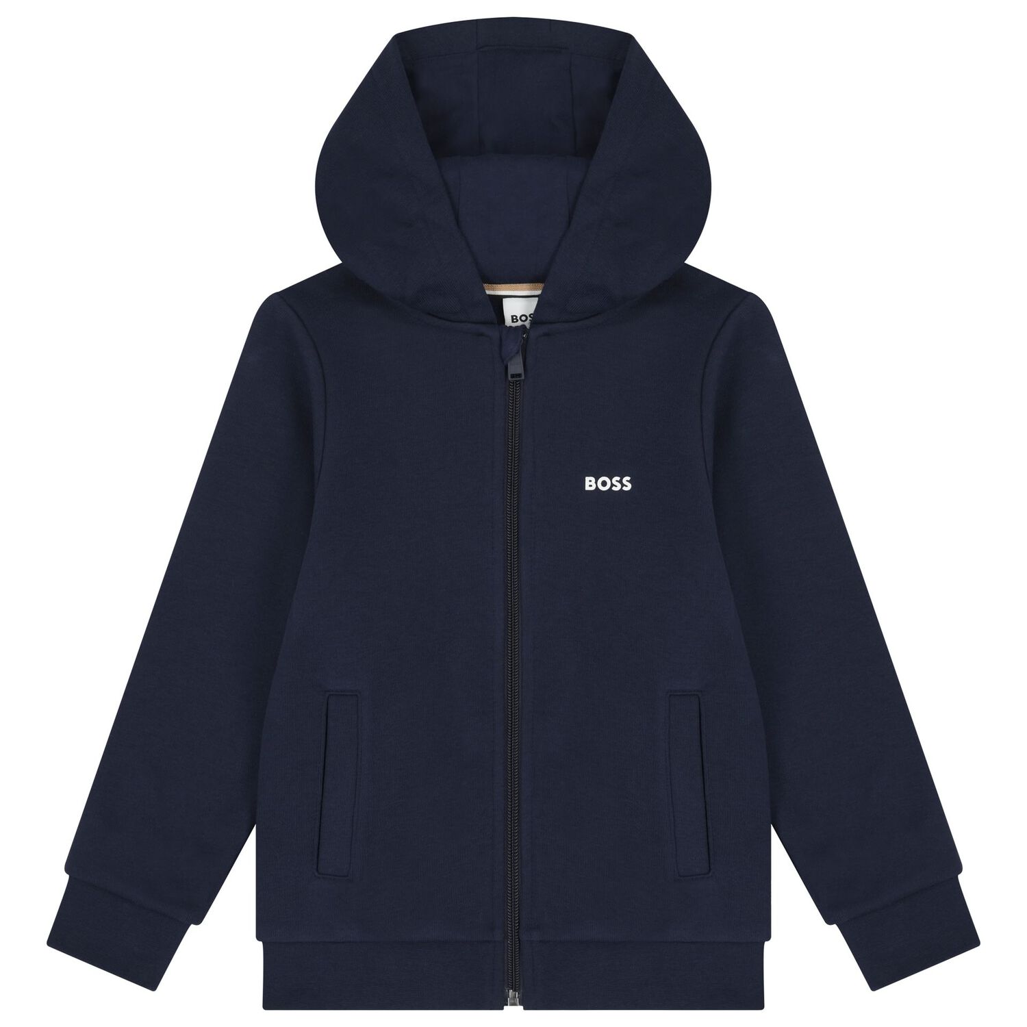 Boys Navy Blue Logo Tracksuit, 2, hi-res