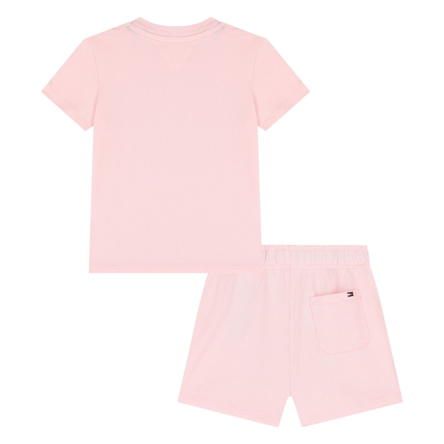 Younger Girls Pink Cotton Shorts Set, 3, hi-res