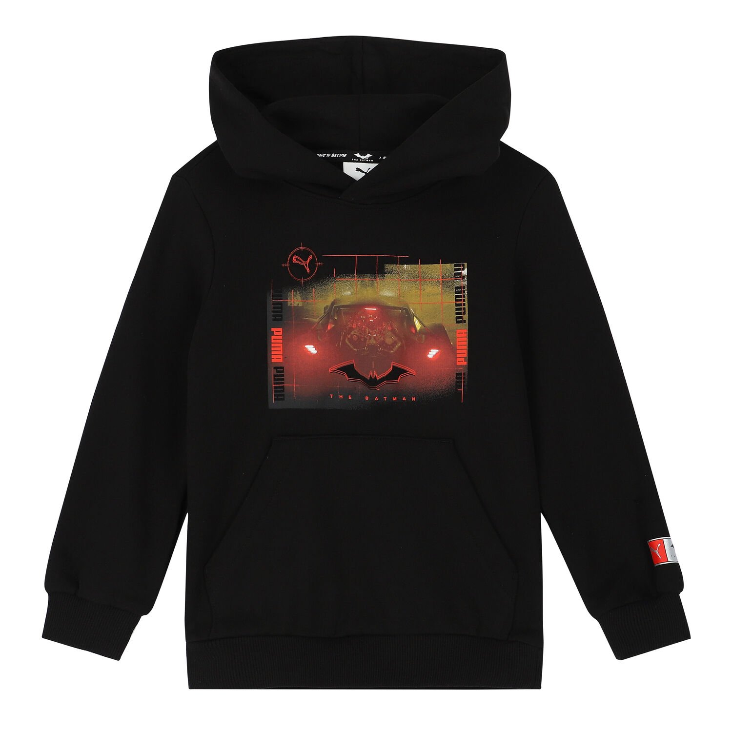 توب هودي بالشعار باللون الأسود للأولاد, 1, hi-res