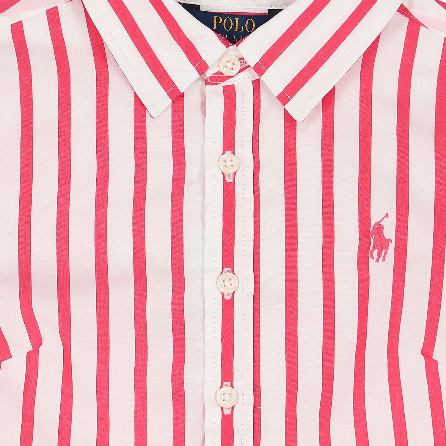 Girls White & Pink Striped Dress, 1, hi-res image number null