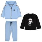 Younger Boys Blue Ikonik Karl Tracksuit Set, 1, hi-res