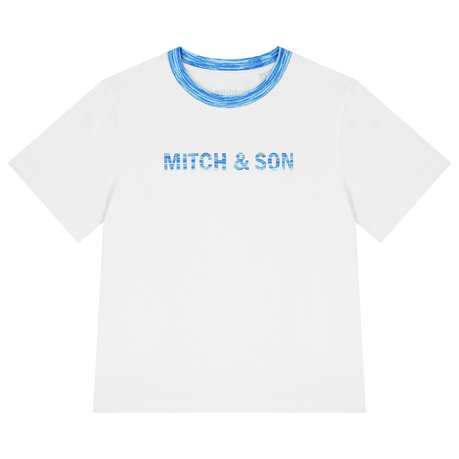 تيشيرت أولاد بالشعار باللون الأزرق و الأبيض, 1, hi-res image number null