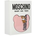 Girls Pink Teddy Bear Logo Baby Blanket, 3, hi-res