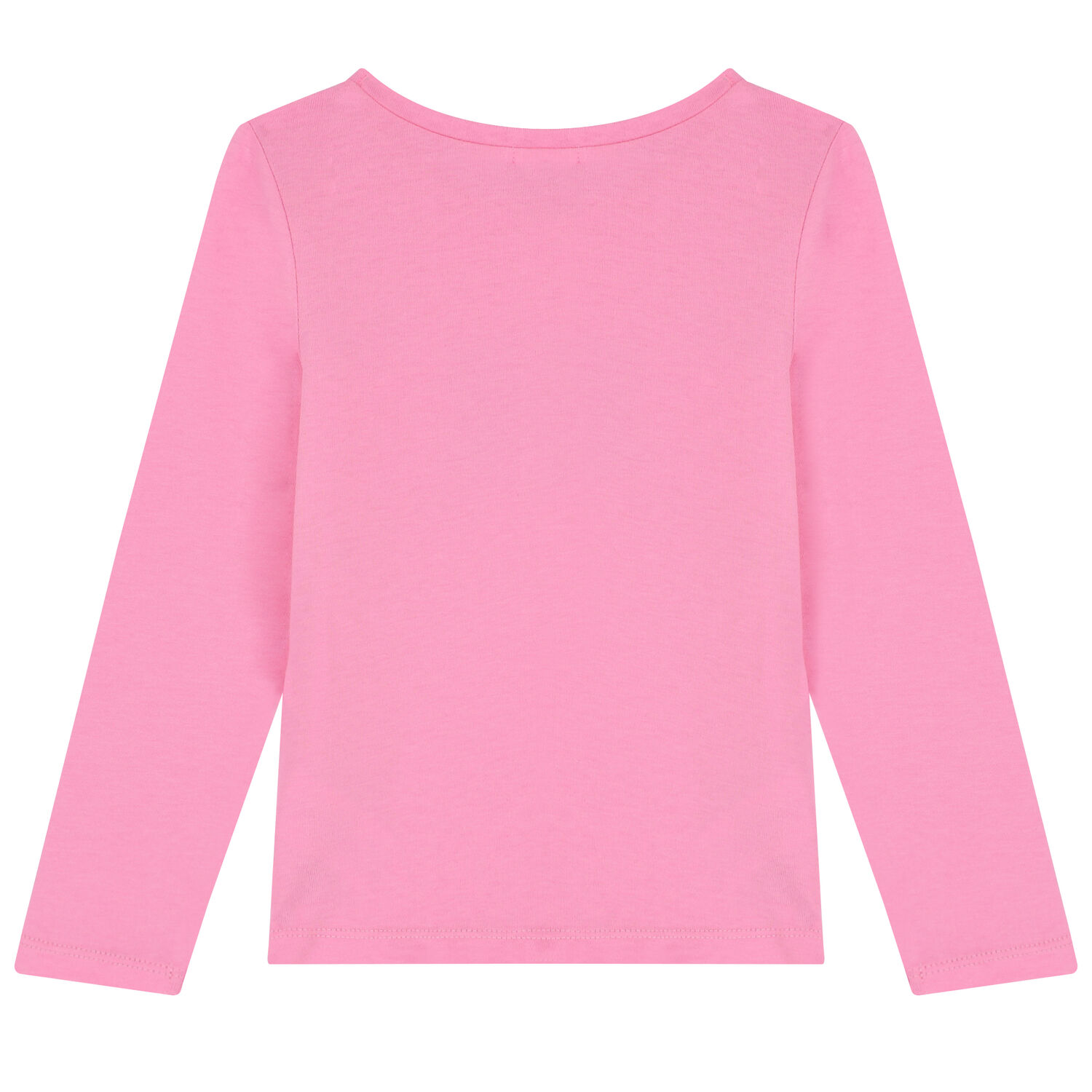 توب باكمام بالشعار باللون الوردى للبنات, 1, hi-res