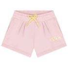 Girls Pink Logo Shorts, 3, hi-res
