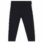 Younger Boys Navy Logo Joggers, 1, hi-res