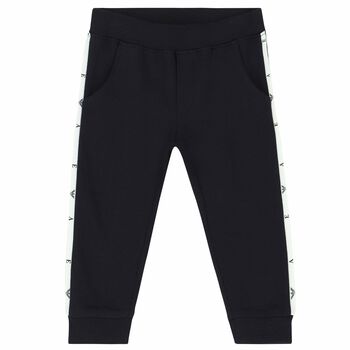 Younger Boys Navy Logo Joggers