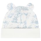 Baby Boys White & Blue Africa Hat & Mittens Set, 1, hi-res